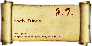 Hoch Tünde névjegykártya